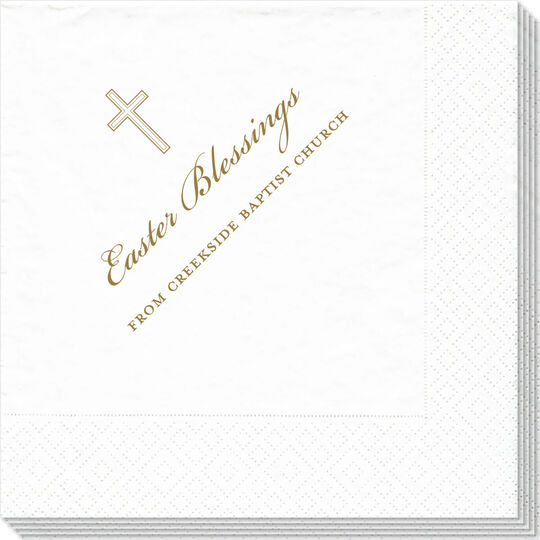 White Pearl Cross Caspari Napkins